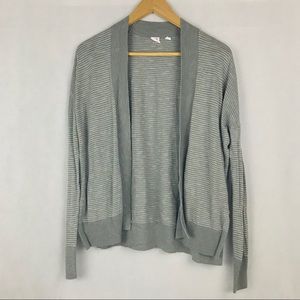 GAP Women's Size Small Casual Open Front Cardigan Stripped Gray
